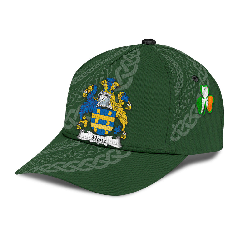 Clan Hone Coat Of Arms - Irish Family Crest St Patrick's Day Classic CapUS74 Classic Cap - Hone Coat Of Arms St Patrick's Day Classic Cap Irish Cap