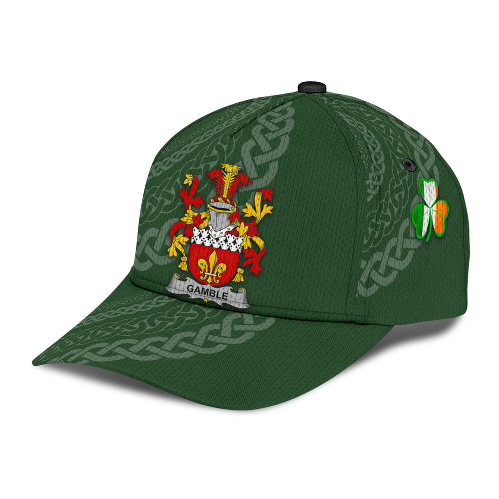 Clan Gamble Coat Of Arms - Irish Family Crest St Patrick's Day Classic CapDE60 Classic Cap - Gamble Coat Of Arms St Patrick's Day Classic Cap Irish Cap