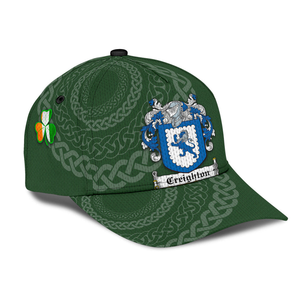 Clan Creighton Coat Of Arms - Irish Family Crest St Patrick's Day Classic CapFF34 Classic Cap - Creighton Coat Of Arms St Patrick's Day Classic Cap Irish Cap
