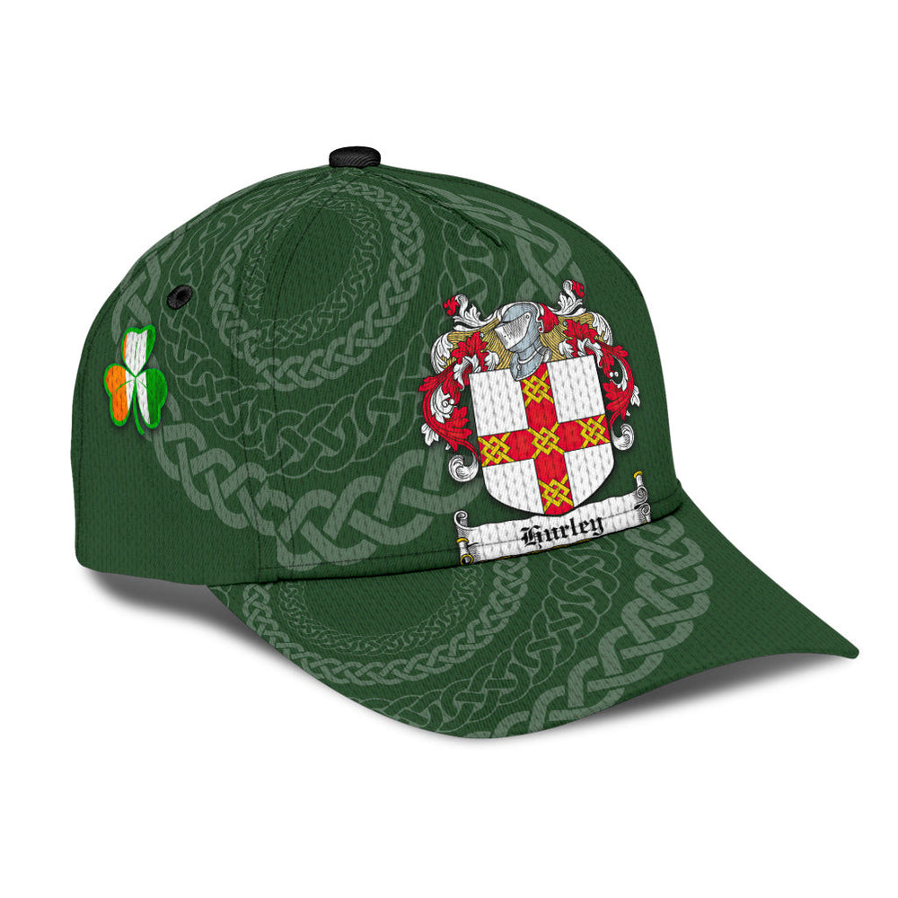 Clan Hurley Coat Of Arms - Irish Family Crest St Patrick's Day Classic CapJU26 Classic Cap - Hurley Coat Of Arms St Patrick's Day Classic Cap Irish Cap