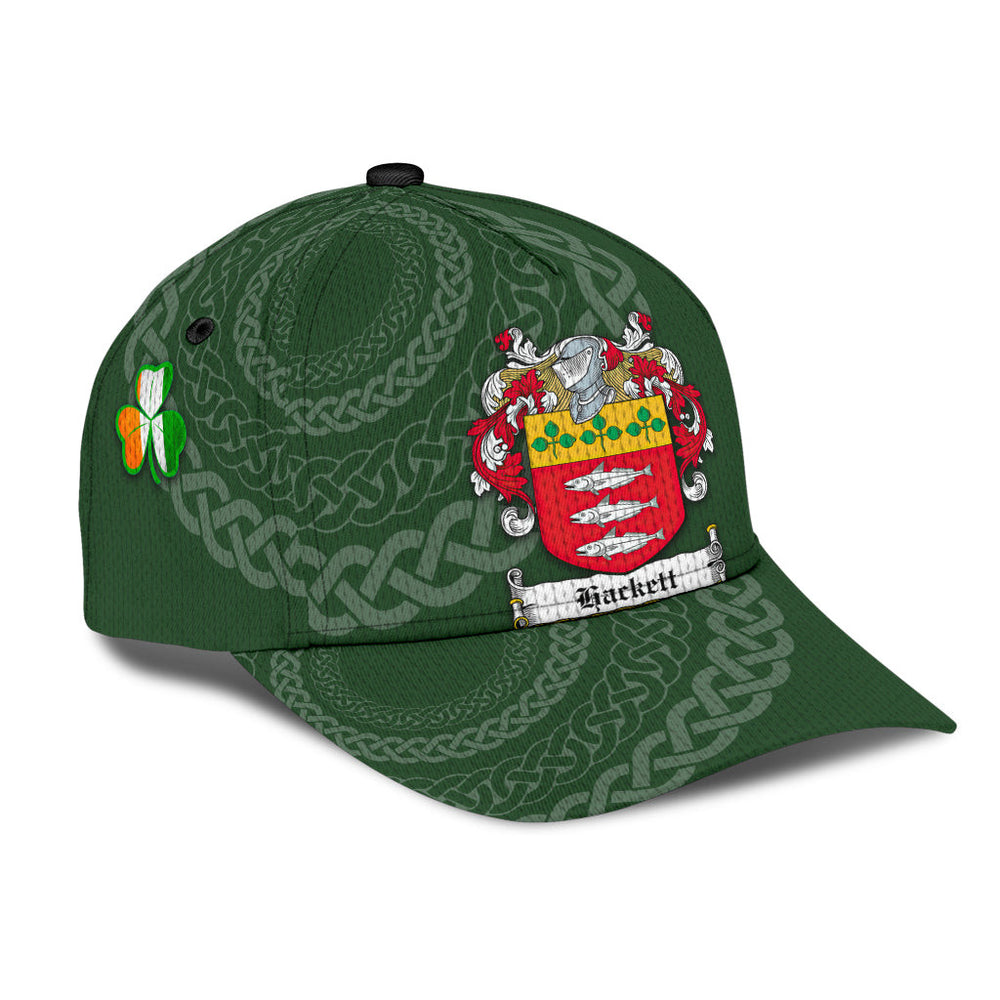 Clan Hackett Coat Of Arms - Irish Family Crest St Patrick's Day Classic CapCW31 Classic Cap - Hackett Coat Of Arms St Patrick's Day Classic Cap Irish Cap