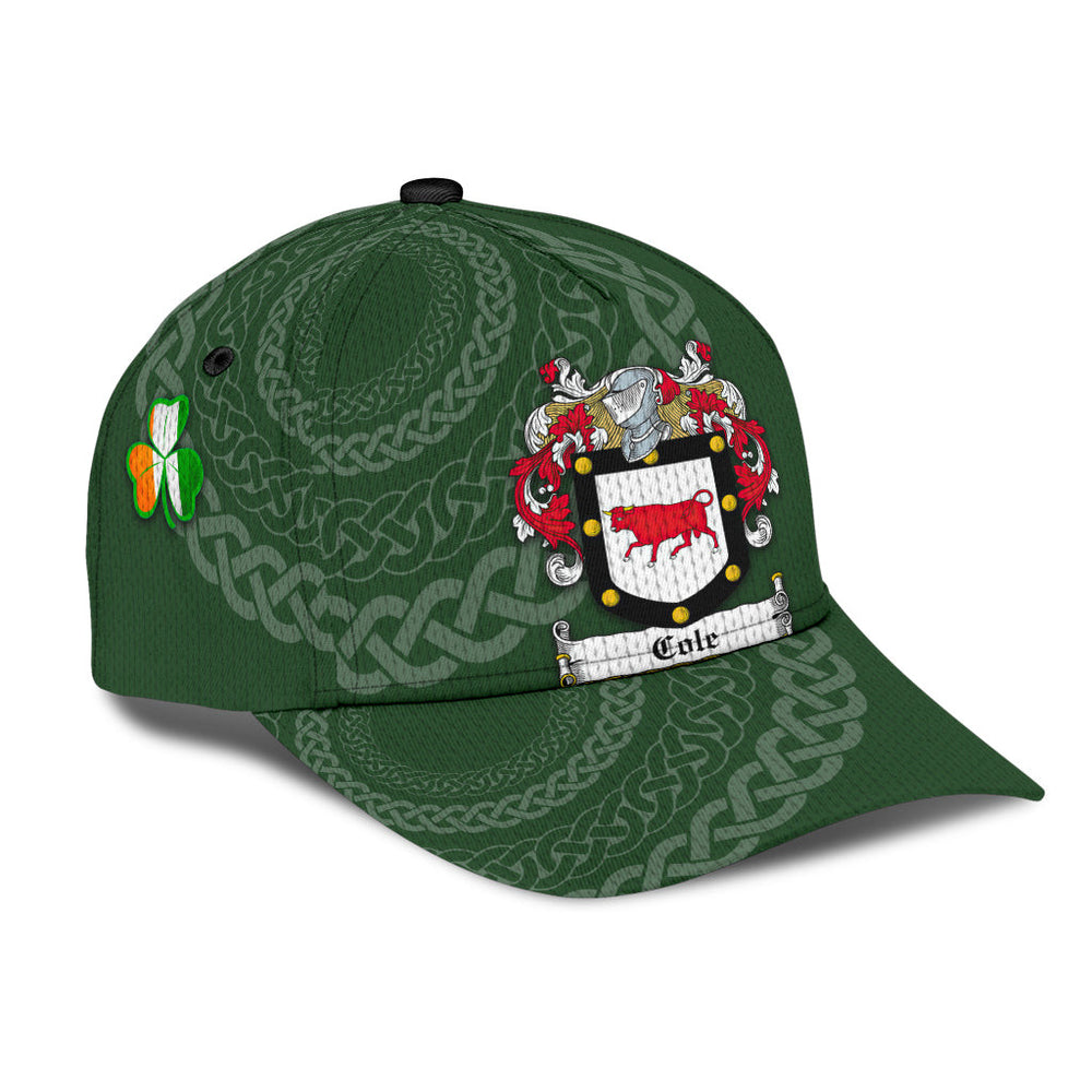 Clan Cole Coat Of Arms - Irish Family Crest St Patrick's Day Classic CapLT18 Classic Cap - Cole Coat Of Arms St Patrick's Day Classic Cap Irish Cap