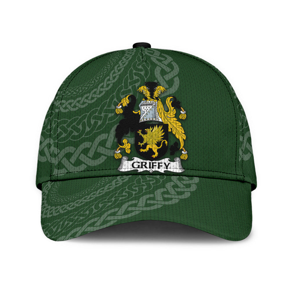 Clan Griffy Coat Of Arms - Irish Family Crest St Patrick's Day Classic CapSC19 Classic Cap - Griffy Coat Of Arms St Patrick's Day Classic Cap Irish Cap