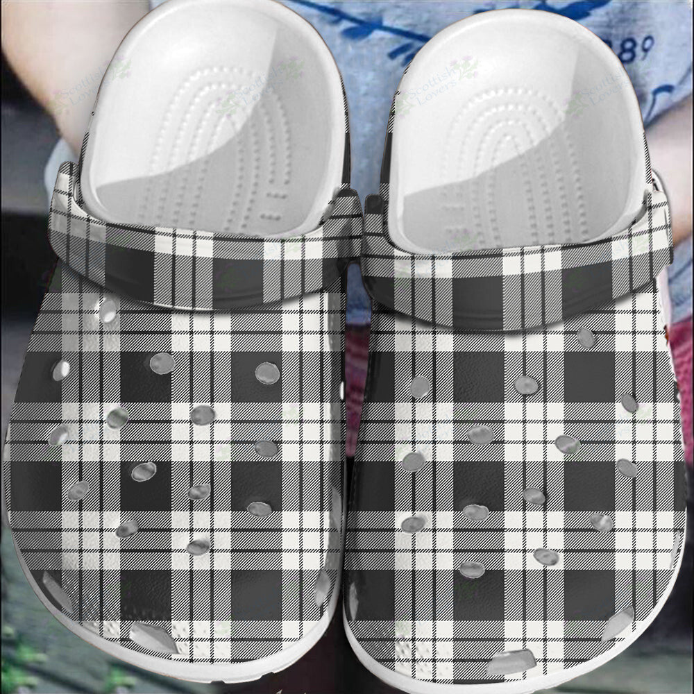 Clan MacFarlane Black & White Tartan Clogs Classic TW51 MacFarlane Black & White Tartan Tartan Today