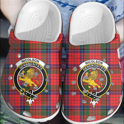 Clan Nicolson Modern Tartan Crest Clogs Classic