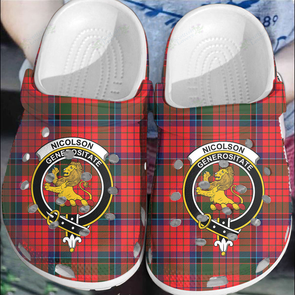Clan Nicolson Modern Tartan Crest Clogs Classic HP27 Nicolson Modern Tartan Tartan Today