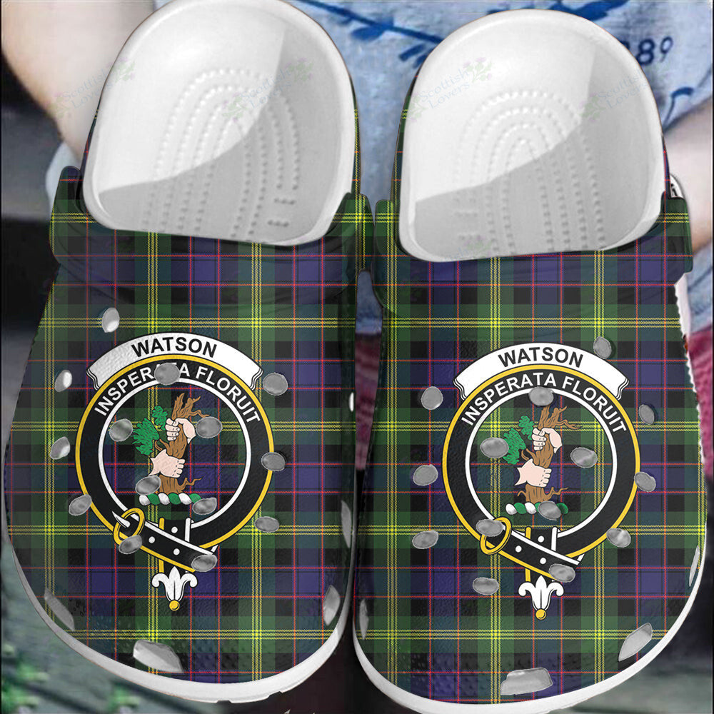 Clan Watson Modern Tartan Crest Clogs Classic MI16 Watson Modern Tartan Tartan Today