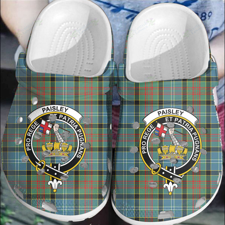 Clan Paisley District Tartan Crest Clogs Classic