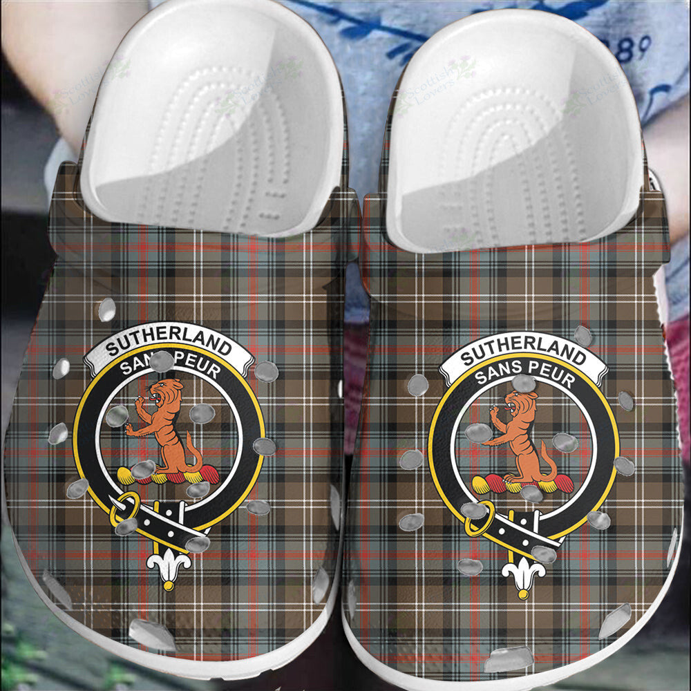 Clan Sutherland Weathered Tartan Crest Clogs Classic DK17 Sutherland Weathered Tartan Tartan Today