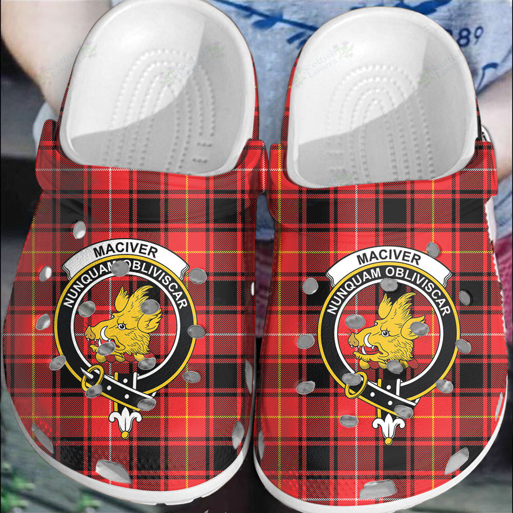 Clan MacIver Modern Tartan Crest Clogs Classic KW62 MacIver Modern Tartan Tartan Today