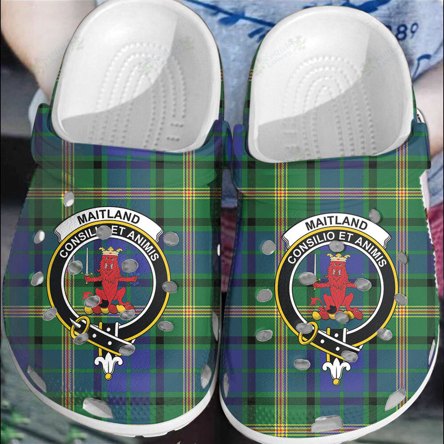 Clan Maitland Tartan Crest Clogs Classic