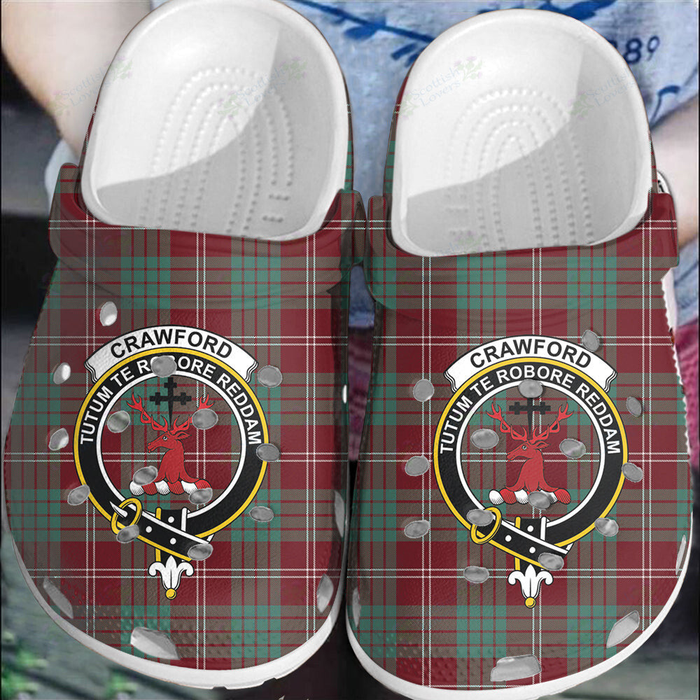 Clan Crawford Modern Tartan Crest Clogs Classic XC61 Crawford Modern Tartan Tartan Today