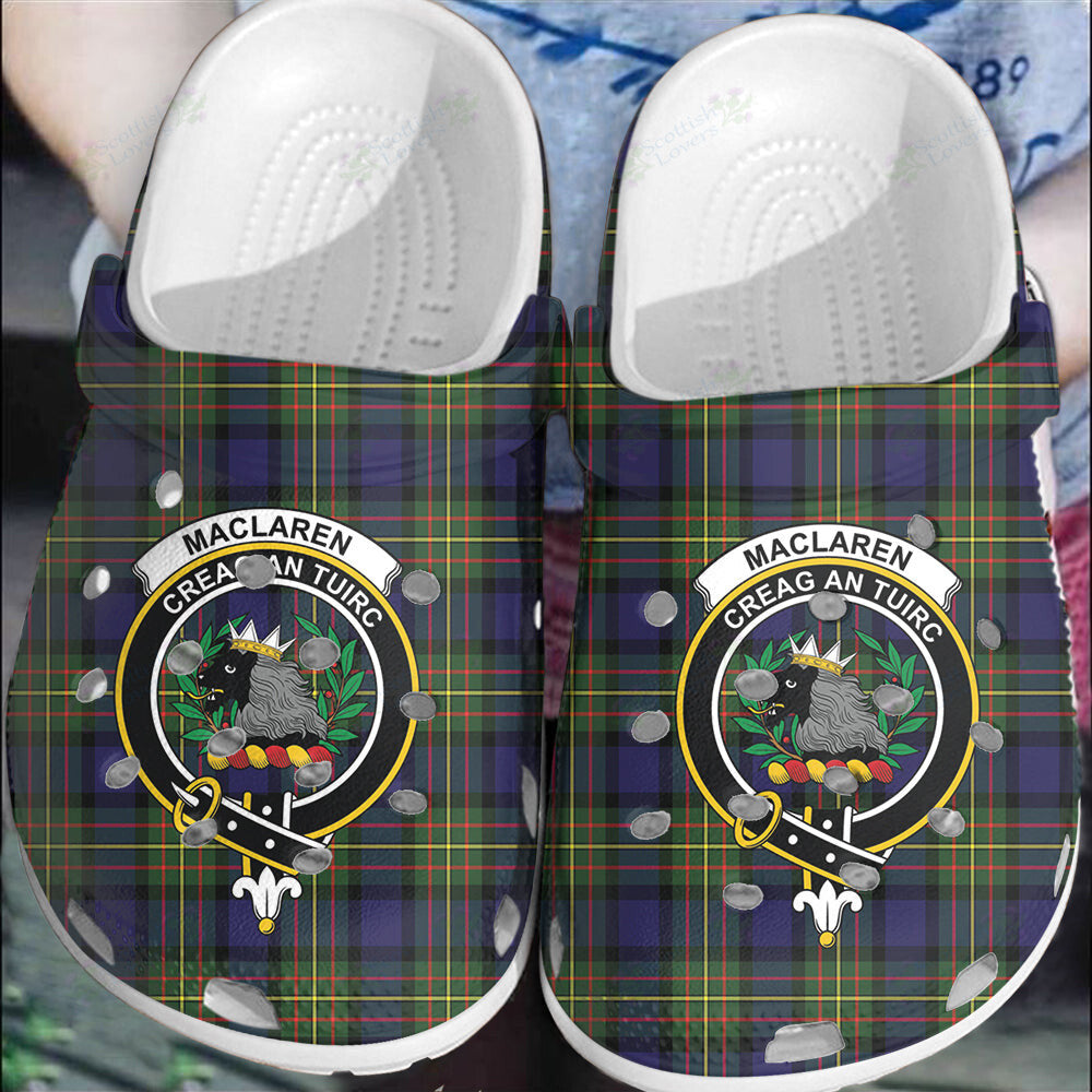 Clan MacLaren Modern Tartan Crest Clogs Classic JA87 MacLaren Modern Tartan Tartan Today