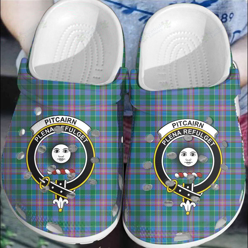 Clan Pitcairn Hunting Tartan Crest Clogs Classic LU78 Pitcairn Hunting Tartan Tartan Today