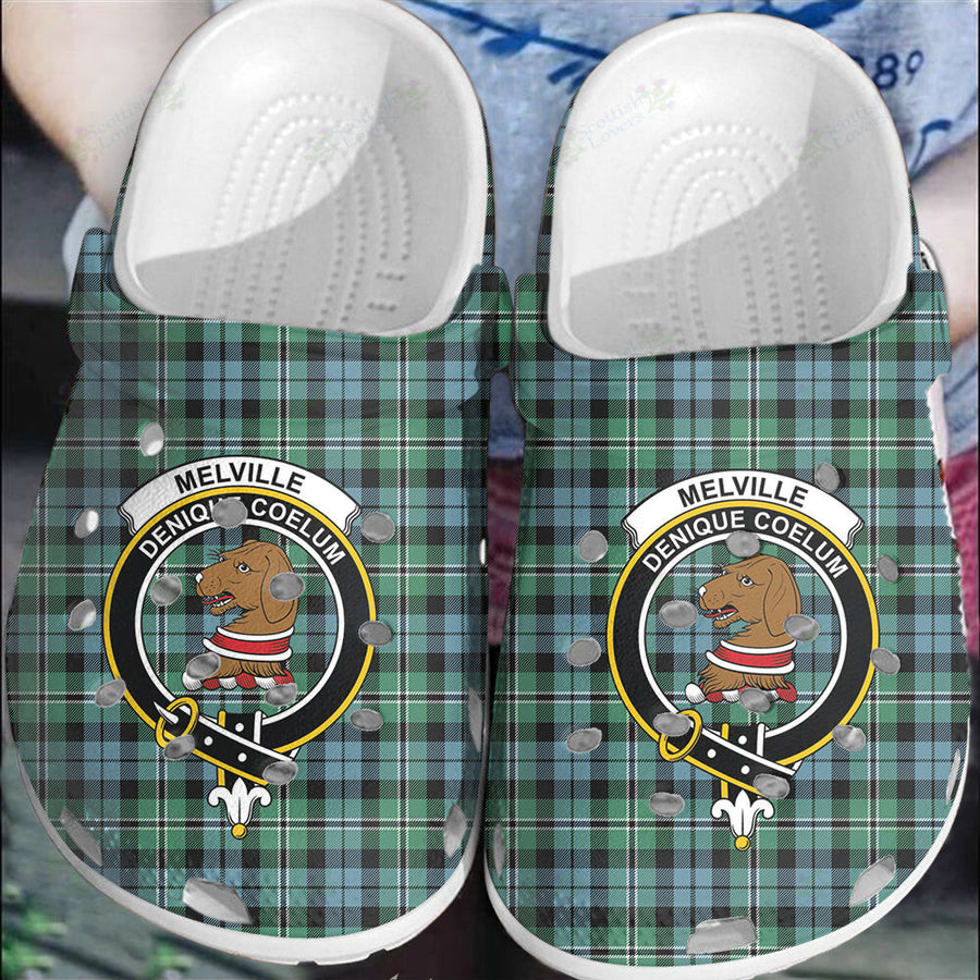 Clan Melville Tartan Crest Clogs Classic