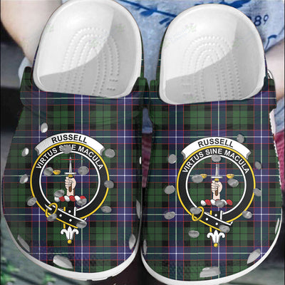 Clan Russell Modern Tartan Crest Clogs Classic RC54