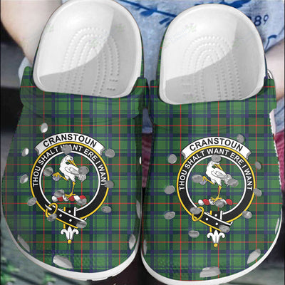 Clan Cranstoun Tartan Crest Clogs Classic