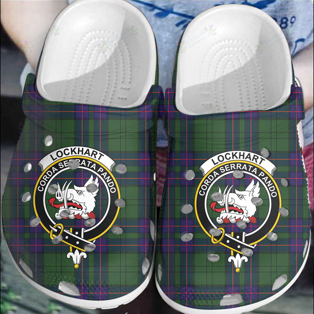 Clan Lockhart Tartan Crest Clogs Classic TT98 Lockhart Tartan Tartan Today