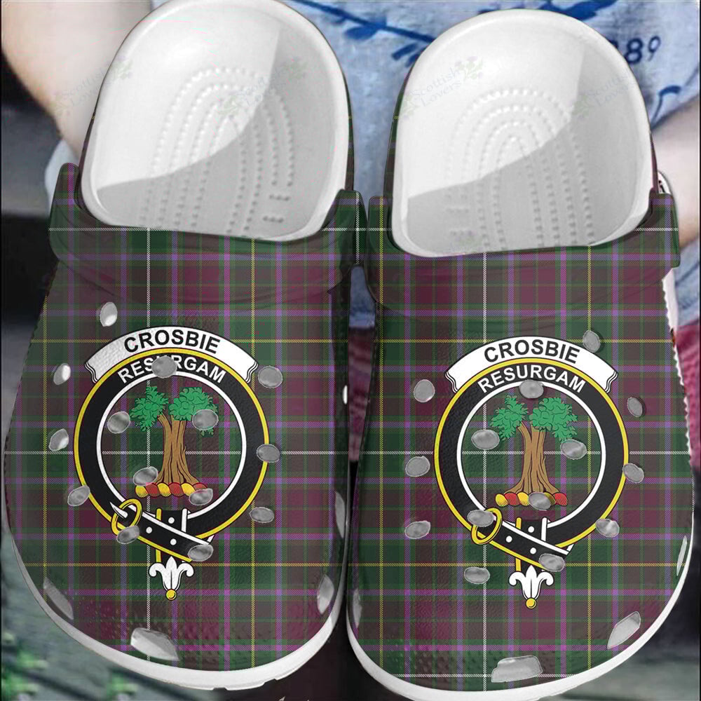 Clan Crosbie Tartan Crest Clogs Classic RI44 Crosbie Tartan Tartan Today