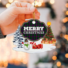 Clan Urquhart Modern "Merry Christmas" Tartan Acrylic Ornament RR32 Urquhart Modern Tartan Tartan Christmas