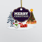 Clan Home Modern "Merry Christmas" Tartan Acrylic Ornament MD17 Home Modern Tartan Tartan Christmas