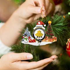 Clan Pringle Crest Tartan Acrylic Christmas Ornament ZM64 Pringle Tartan Tartan Christmas