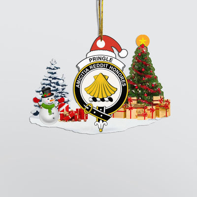 Clan Pringle Crest Tartan Acrylic Christmas Ornament ZM64