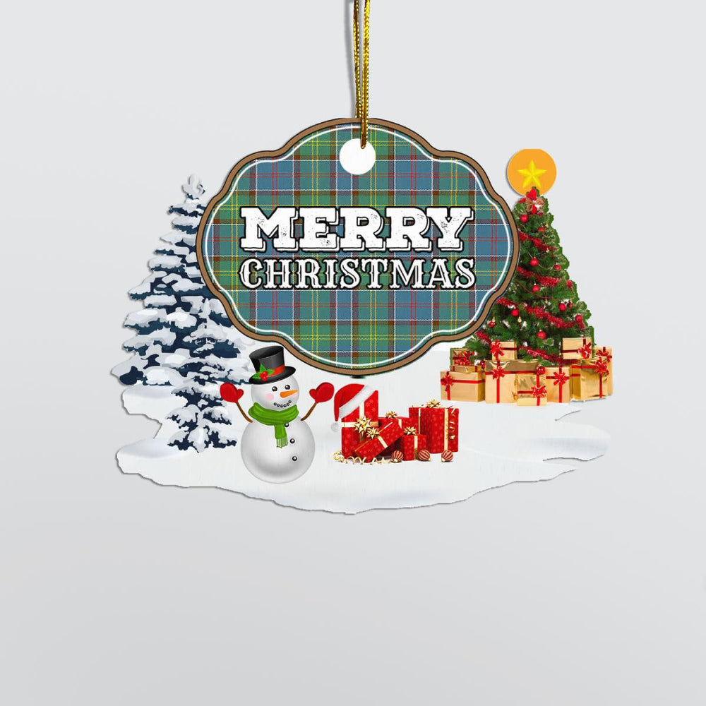 Clan Whitelaw "Merry Christmas" Tartan Acrylic Ornament FL37 Whitelaw Tartan Tartan Christmas