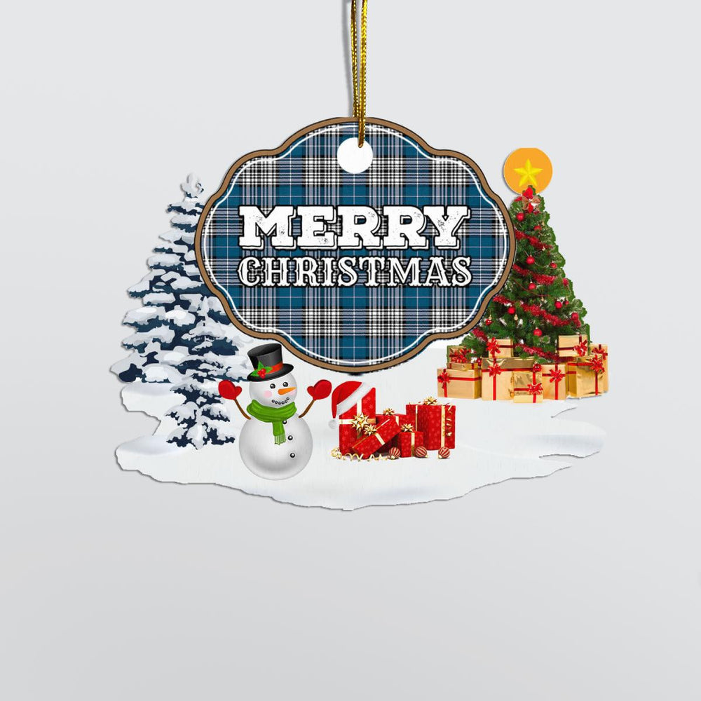 Clan Napier Modern "Merry Christmas" Tartan Acrylic Ornament WC48 Napier Modern Tartan Tartan Christmas