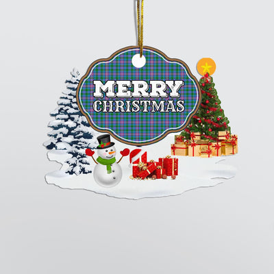 Clan Pitcairn Hunting "Merry Christmas" Tartan Acrylic Ornament