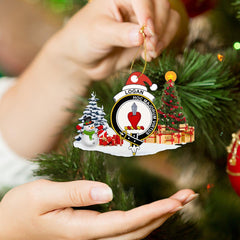 Clan Logan Crest Tartan Acrylic Christmas Ornament UK81 Logan Tartan Tartan Christmas