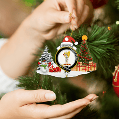 Clan Chisholm Crest Tartan Acrylic Christmas Ornament GB22 Chisholm Tartan Tartan Christmas