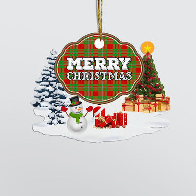 Clan MacGregor Modern "Merry Christmas" Tartan Acrylic Ornament