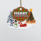 Clan MacGregor Modern "Merry Christmas" Tartan Acrylic Ornament YL27 MacGregor Modern Tartan Tartan Christmas