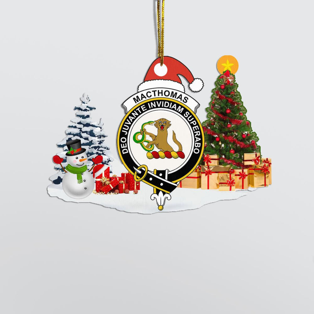 Clan MacThomas Crest Tartan Acrylic Christmas Ornament PP14 MacThomas Tartan Tartan Christmas