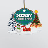Clan Irvine Ancient "Merry Christmas" Tartan Acrylic Ornament CO80 Irvine Ancient Tartan Tartan Christmas