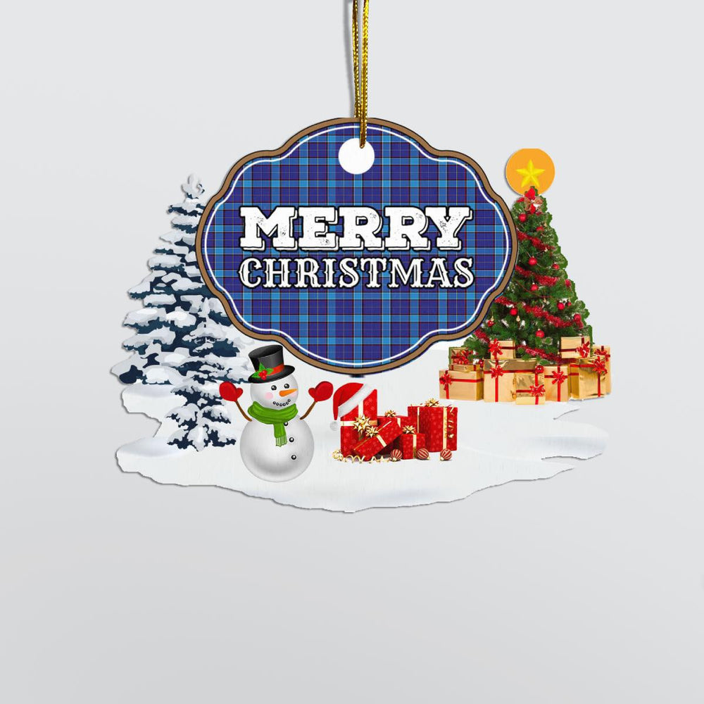 Clan Kirkcaldy "Merry Christmas" Tartan Acrylic Ornament VJ36 Kirkcaldy Tartan Tartan Christmas