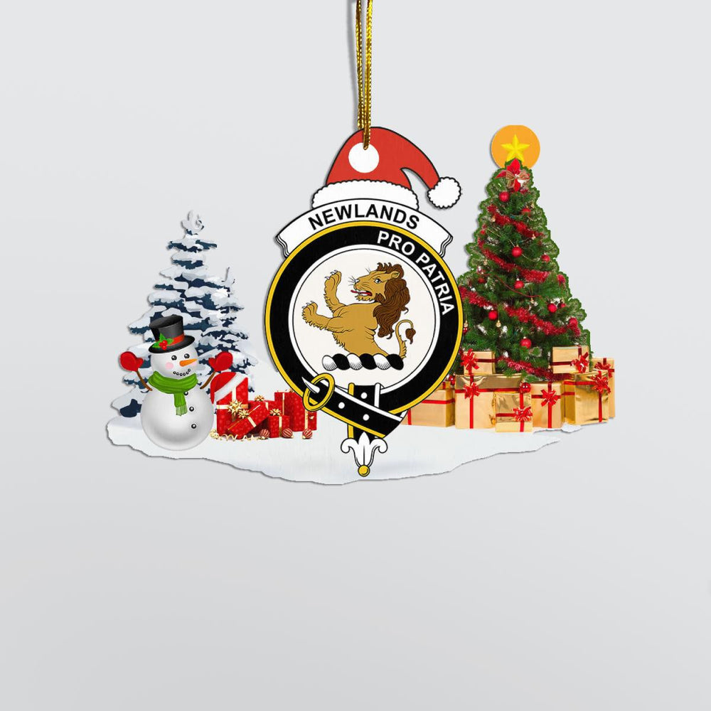 Clan Newlands Crest Tartan Acrylic Christmas Ornament ZD58 Newlands Tartan Tartan Christmas