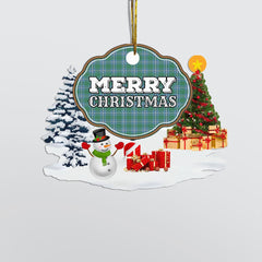 Clan Irvine "Merry Christmas" Tartan Acrylic Ornament RU23 Irvine Tartan Tartan Christmas