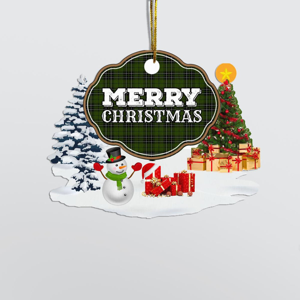 Clan MacLean Hunting "Merry Christmas" Tartan Acrylic Ornament RS28 MacLean Hunting Tartan Tartan Christmas