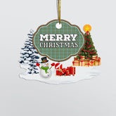 Clan Kelly Dress "Merry Christmas" Tartan Acrylic Ornament KG61 Kelly Dress Tartan Tartan Christmas