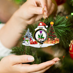 Clan Gow (of Skeoch) Crest Tartan Acrylic Christmas Ornament RH40 Gow (of Skeoch) Tartan Tartan Christmas