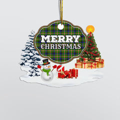 Clan Reid Green "Merry Christmas" Tartan Acrylic Ornament TT65 Reid Green Tartan Tartan Christmas