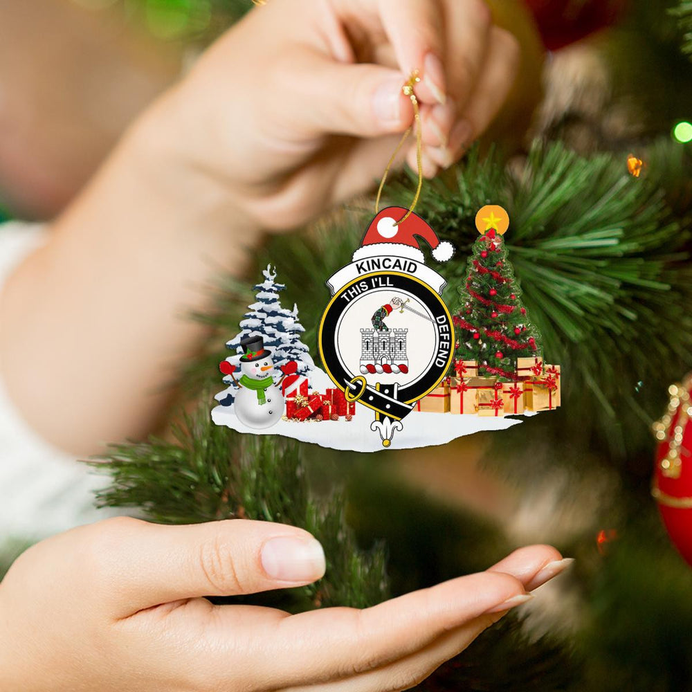 Clan Kincaid Crest Tartan Acrylic Christmas Ornament IM16 Kincaid Tartan Tartan Christmas