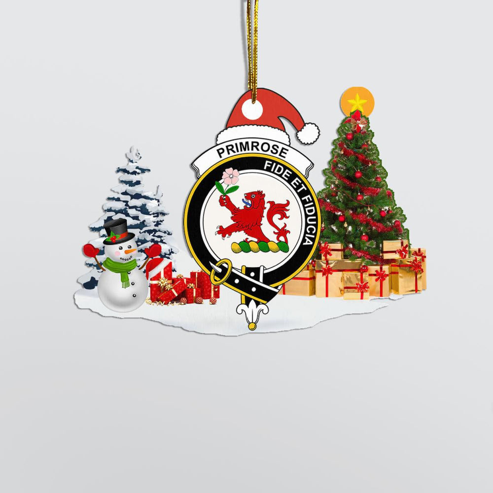 Clan Primrose Crest Tartan Acrylic Christmas Ornament YY79 Primrose Tartan Tartan Christmas