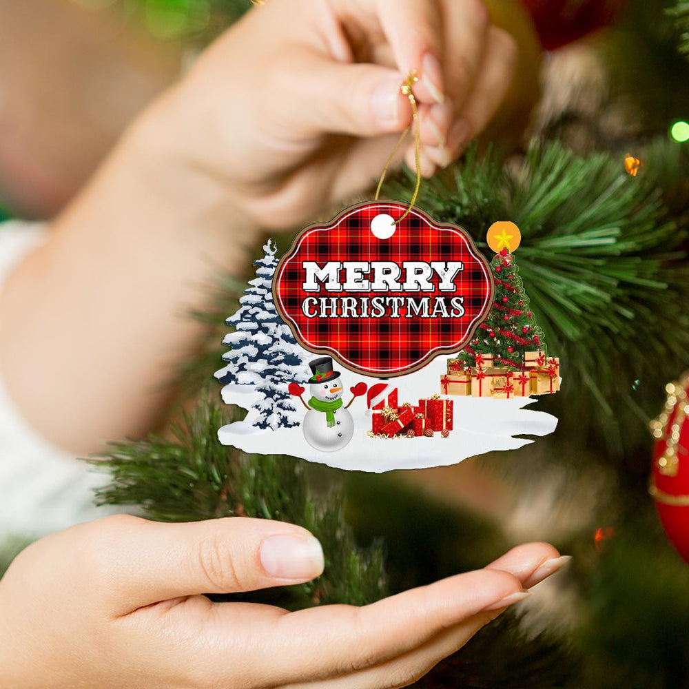 Clan MacIver Modern "Merry Christmas" Tartan Acrylic Ornament VW32 MacIver Modern Tartan Tartan Christmas