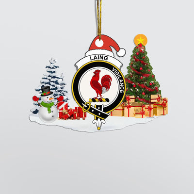 Clan Laing Crest Tartan Acrylic Christmas Ornament WY93