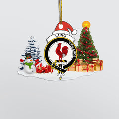 Clan Laing Crest Tartan Acrylic Christmas Ornament WY93 Laing Tartan Tartan Christmas