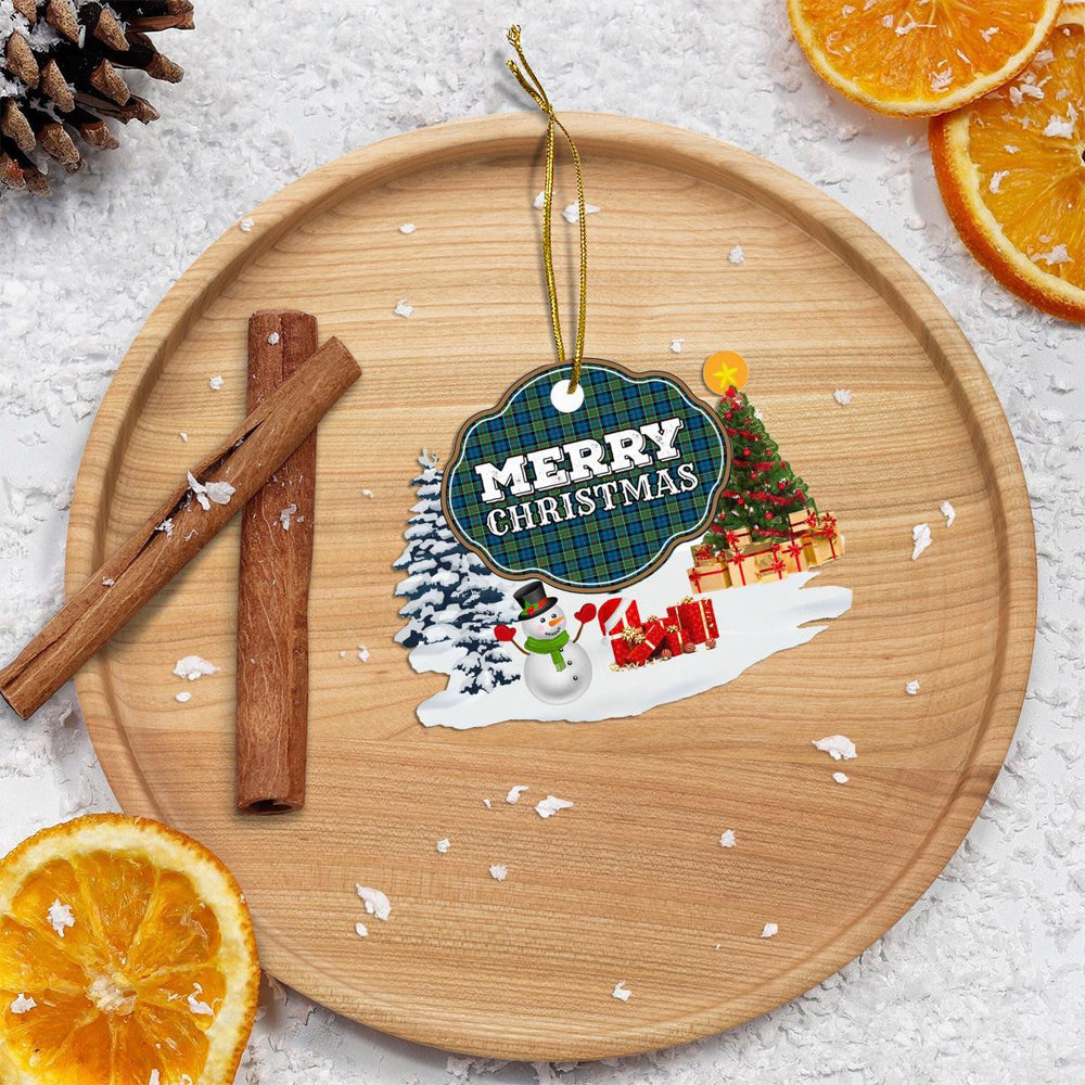 Clan Colquhoun Ancient "Merry Christmas" Tartan Acrylic Ornament KK74 Colquhoun Ancient Tartan Tartan Christmas