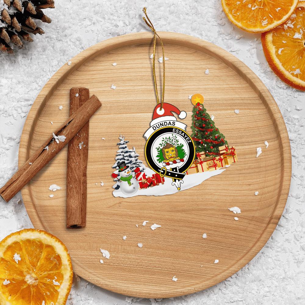 Clan Dundas Crest Tartan Acrylic Christmas Ornament MU18 Dundas Tartan Tartan Christmas